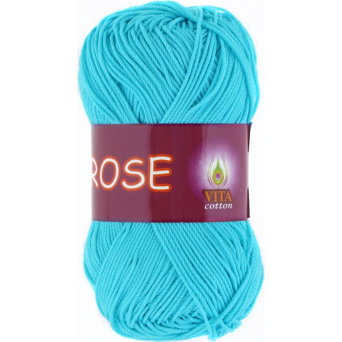 Пряжа Vita-cotton "Rose" 3909 Светло-голубой 100% хлопок двойной мерсеризации 150м 50 гр
