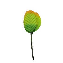 Листья тканевые на проволоке цв.оранжево-зелёный уп.10 шт.