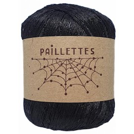 Пряжа" Paillettes" черный 100% полиэстер 275 м 50 гр