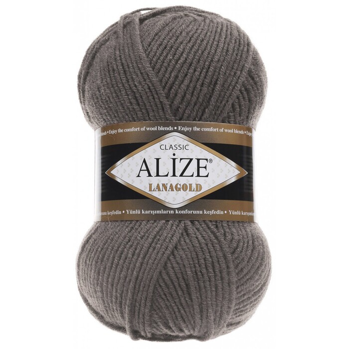 Пряжа Alize "Lanagold" 348 т.серый 49% шерсть, 51% акрил 100 гр 240 метров