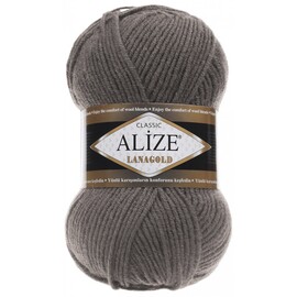 Пряжа Alize "Lanagold" 348 т.серый 49% шерсть, 51% акрил 100 гр 240 метров