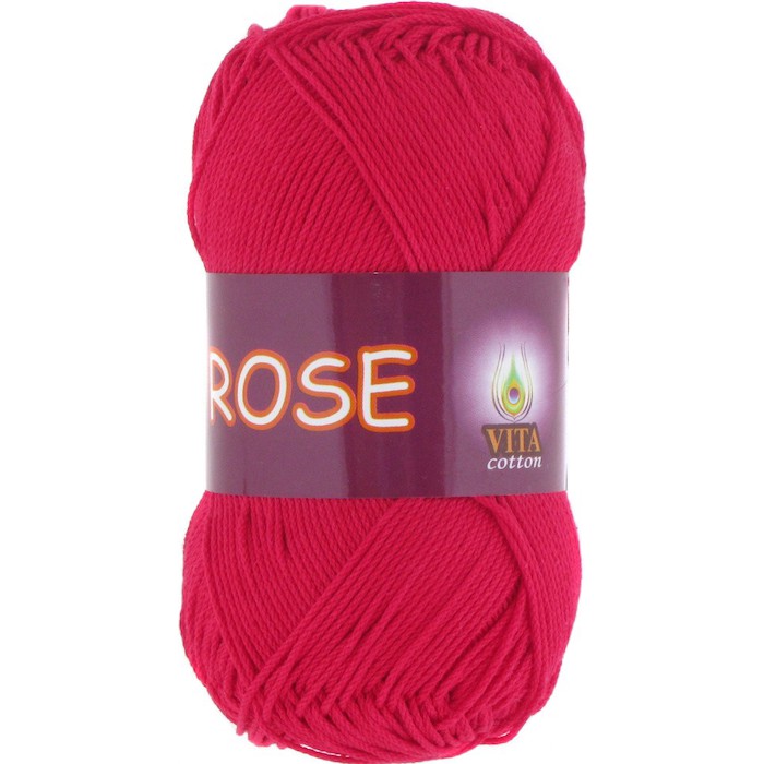 Пряжа д/вяз. Vita cotton Rose 3917 Красный 100% хлопок двойной мерсеризации 150м 50 гр