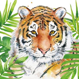 Салфетка для декупажа 33*33 см "Тропический тигр"