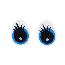 Глаза винтовые с заглушками  цвет голубой, размер 1,3*1 см