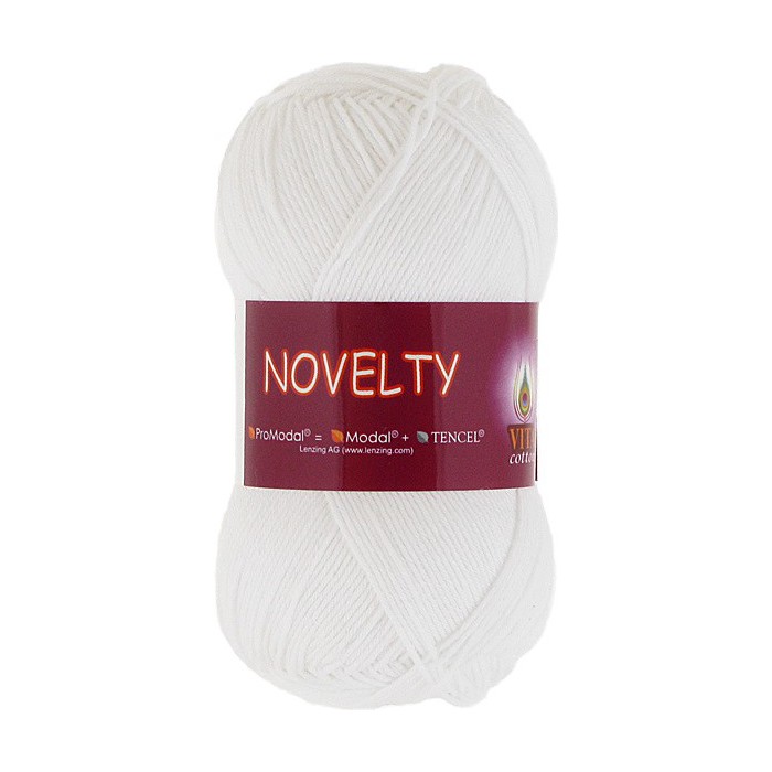 Пряжа Vita-cotton "Novelty" 1201 Белый  50% ProModal, хлопок 50%  200 м 50 гр