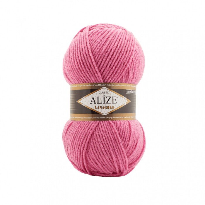 Пряжа Alize "Lanagold" 178 Темно розовый 49% шерсть, 51% акрил 100 гр 240 метров