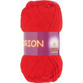 Пряжа Vita-cotton "Orion" 4578 Алый 77% мерсиризированный хлопок 23% вискоза 170м 50гр