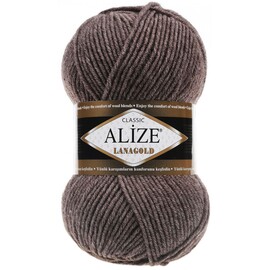 Alize Lanagold 240 коричневый меланж 49% шерсть, 51% акрил 100 гр 240 метров