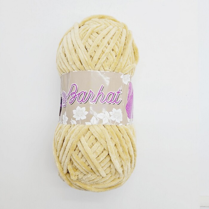 Пряжа плюшевая Spago yarn "Barhat" 18 цв.песочный 100% полиэстер 100 гр 120 м