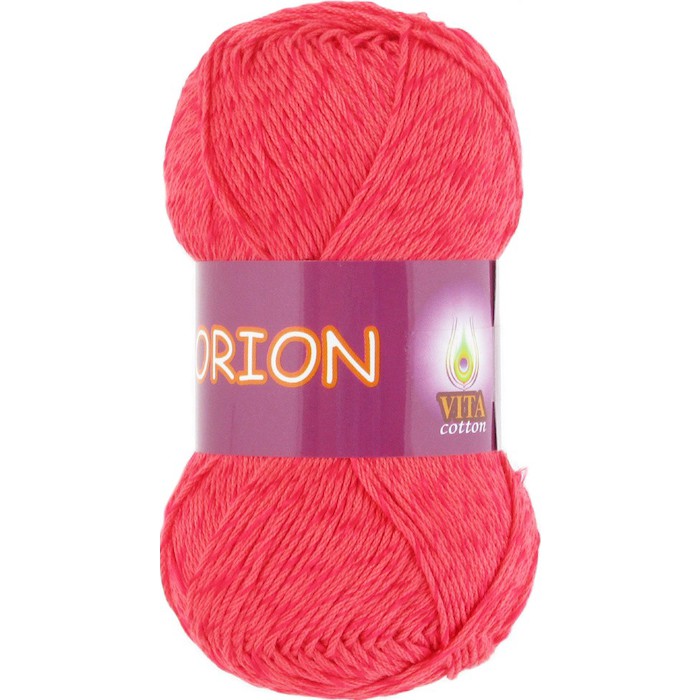 Vita cotton Orion 4580 Красный коралл 77% мерсиризированный хлопок 23% вискоза 170м 50гр