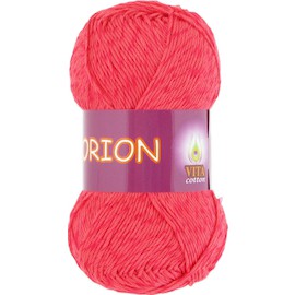 Пряжа д/вяз. Vita cotton Orion 4580 Красный коралл 77% мерсириз. хлопок 23% вискоза 170м 50гр