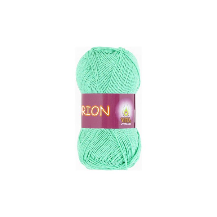 Пряжа Vita-cotton "Orion" 4577 Св.зеленая бирюза 77%мерсириз. хлопок 23%вискоза 170м 50гр