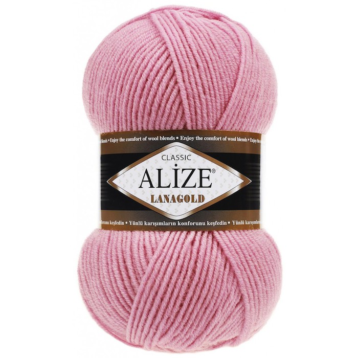Alize Lanagold  98 розовый 49% шерсть, 51% акрил 100 гр 240 метров