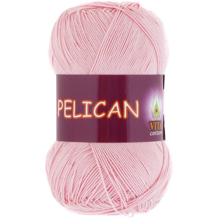Пряжа д/вяз. Vita cotton Pelican 3956 Розовая пудра 100% хлопок двойной мерсеризации 330м 50гр