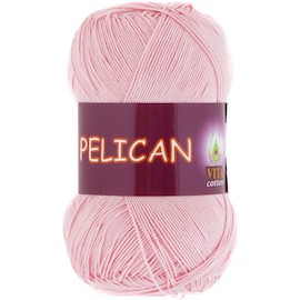 Пряжа Vita-cotton "Pelican" 3956 Розовая пудра 100% хлопок двойной мерсеризации 330м 50гр