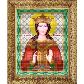 "Яблочный Спас" Набор для вышивания бисером Икона Св. великомученицы Ирины 9,7 х 13 см
