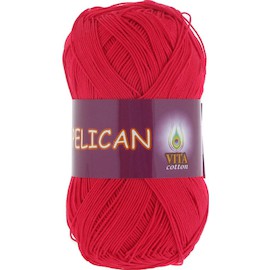 Пряжа Vita-cotton "Pelican" 3966 Красный 100% хлопок двойной мерсеризации 330м 50гр