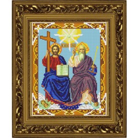 "Яблочный Спас" Схема для вышивания бисером Икона Святой Троицы 20*25 см