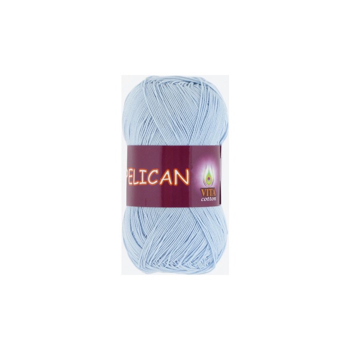 Пряжа Vita-cotton "Pelican" 3974 Голубой 100% хлопок двойной мерсеризации 330м 50гр
