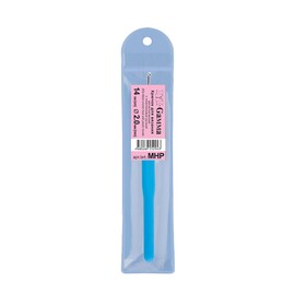 Крючок для вязания металлический с пластиковой ручкой d 2.0мм