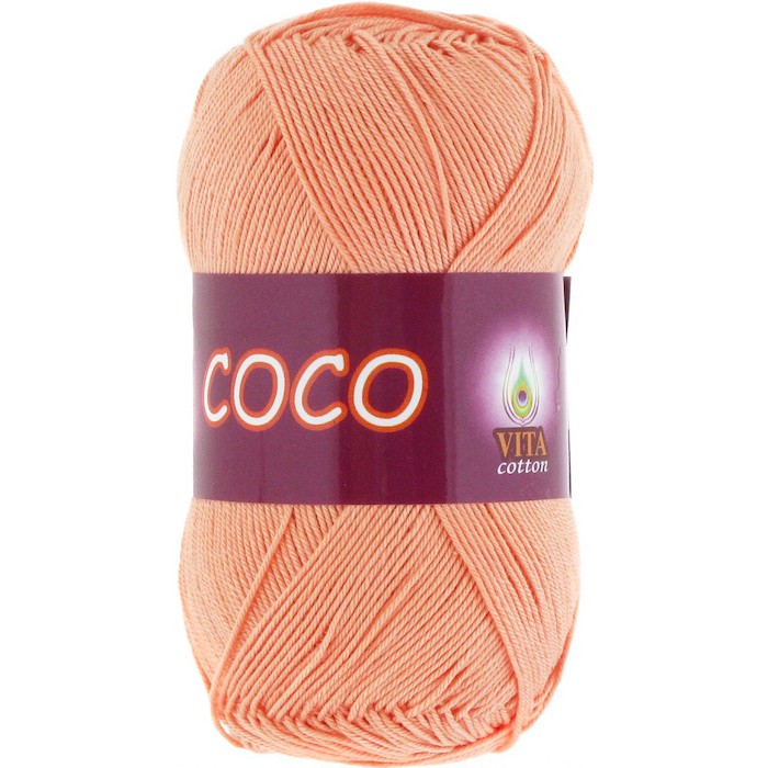 Vita cotton Coco 3883 Персиковый 100% мерсеризованный хлопок 240 м 50гр