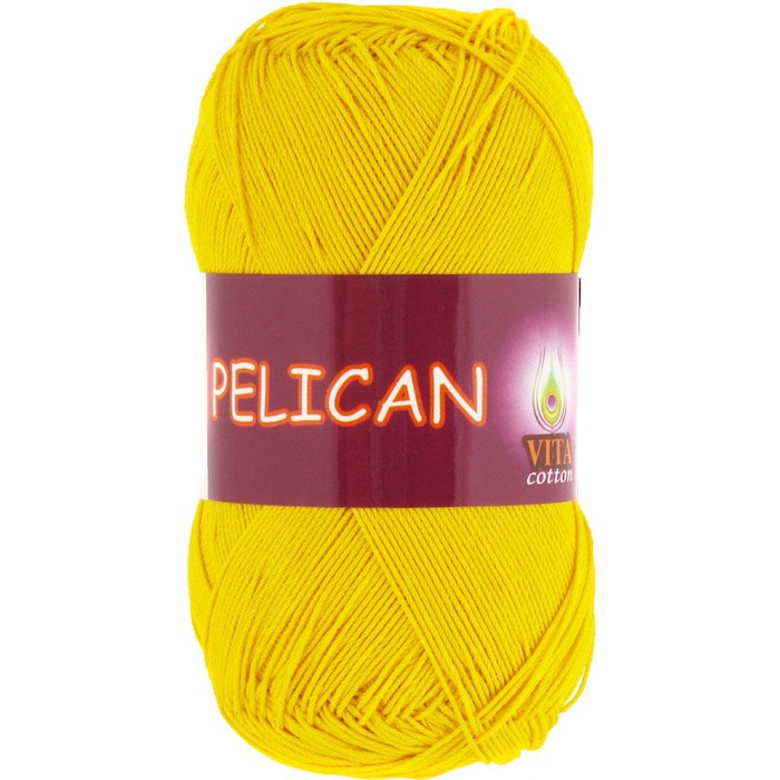 Пряжа Vita-cotton "Pelican" 3998 Желтый 100% хлопок двойной мерсеризации 330м 50гр