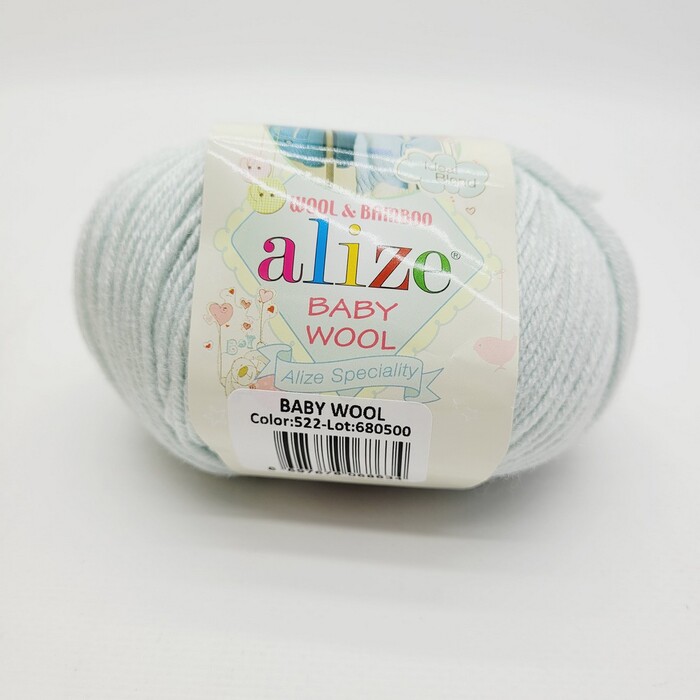 Пряжа Alize "Baby wool" 522 мята 40% шерсть - 20% бамбук - 40% акрил 50 гр 175 м