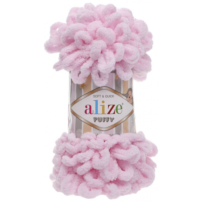 Пряжа Alize "PUFFY"  31 светло-розовый 100% микрополиэстер	100 гр	9,5 метров