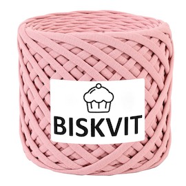 Пряжа трикотажная BISKVIT Малиновый йогурт 330 гр 100% хлопок Ширина нити 7 мм