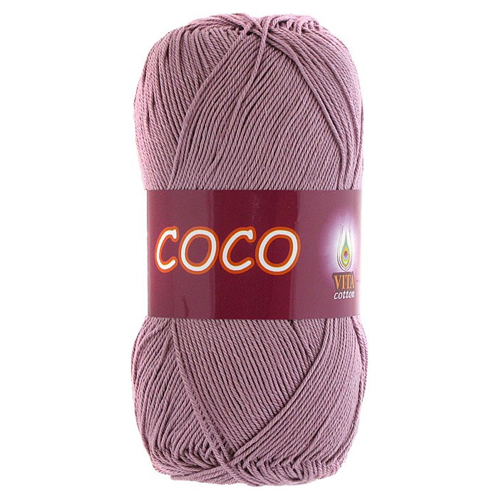 Vita cotton Coco 4307 Пыльная роза 100% мерсеризованный хлопок 240 м 50гр