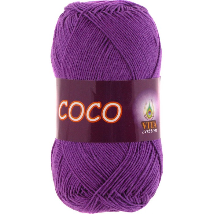 Пряжа Vita-cotton "Coco" 3888 Лиловый 100% мерсеризованный хлопок 240 м 50гр