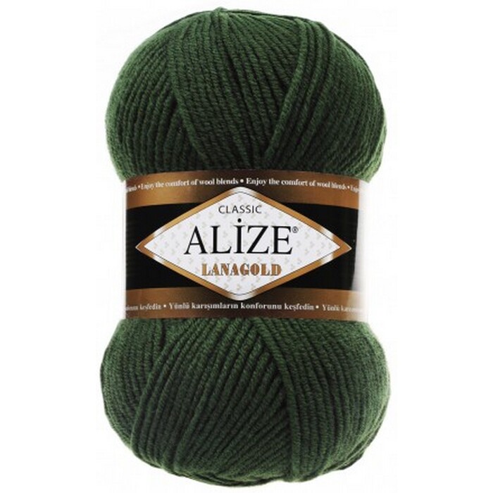 Alize Lanagold 118 зеленый 49% шерсть, 51% акрил 100 гр 240 метров
