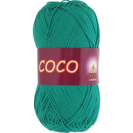 Vita cotton Coco 4310 Зелёная бирюза 100% мерсеризованный хлопок 240 м 50гр