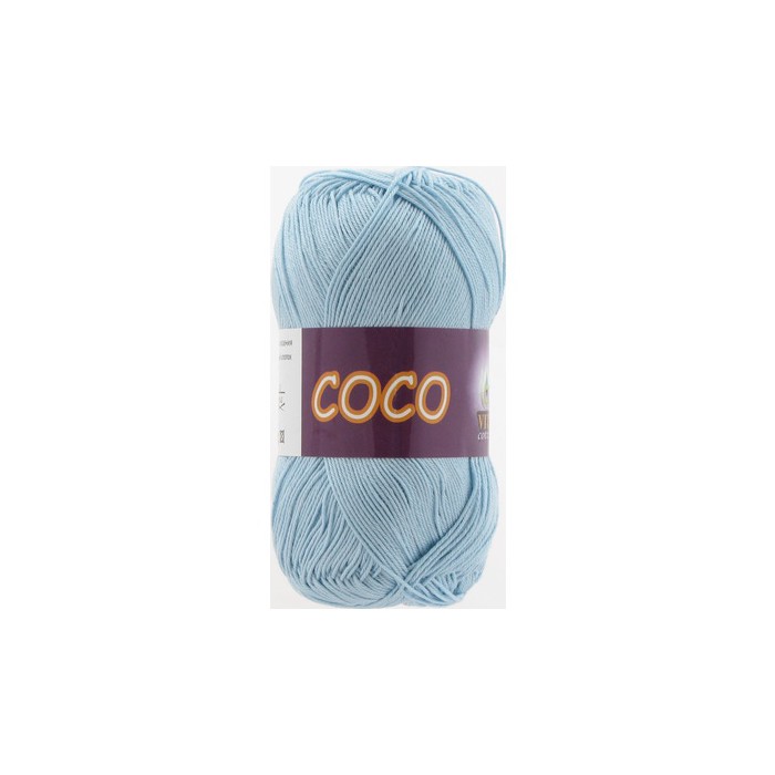 Пряжа Vita-cotton "Coco" 3877 Голубой 100% мерсеризованный хлопок 240 м 50гр