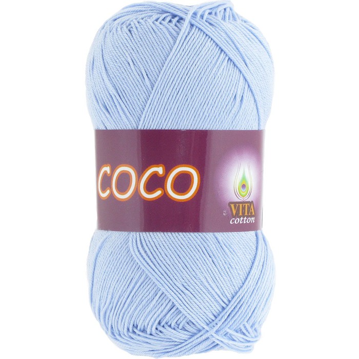 Пряжа Vita-cotton "Coco" 4323 Светло-голубой 100% мерсеризованный хлопок 240 м 50гр