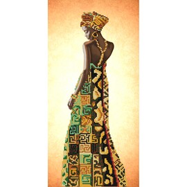 "Яблочный Спас" Схема  для вышивания бисером "Африканские леди 2" 20*37 см