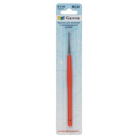 Крючок для вязания с прорезиненой ручкой d 0,60мм