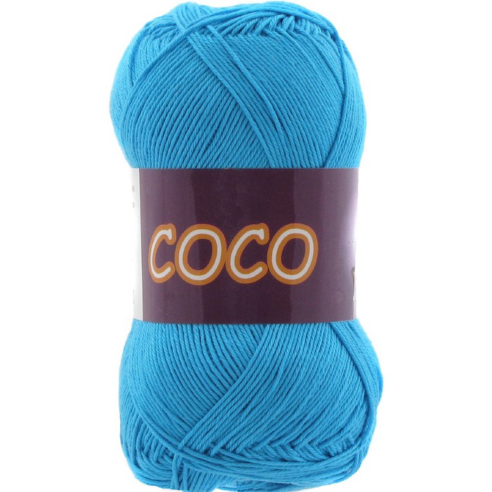 Vita cotton Coco 3878 Голубая бирюза 100% мерсеризованный хлопок 240 м 50гр