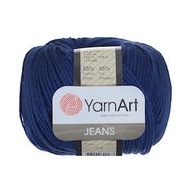 YarnArt JEANS 54 глубокий синий 55% хлопок, 45% полиакрил.160 м 50 г