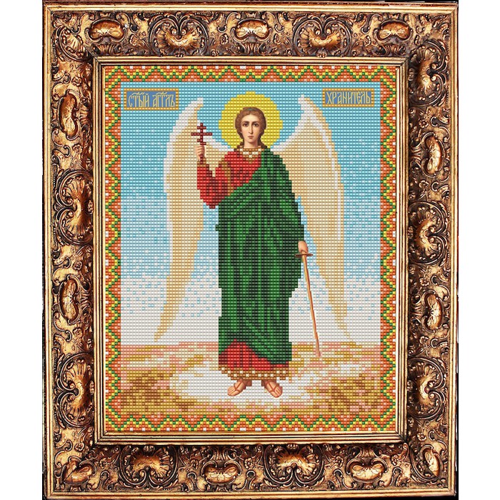 "Яблочный Спас" Схема для вышивания бисером Икона Св. Ангела Хранителя 20*24,2 см