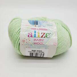 Пряжа Alize "Baby wool" 188 Зеленая мята 40% шерсть - 20% бамбук - 40% акрил 50 гр 175 м
