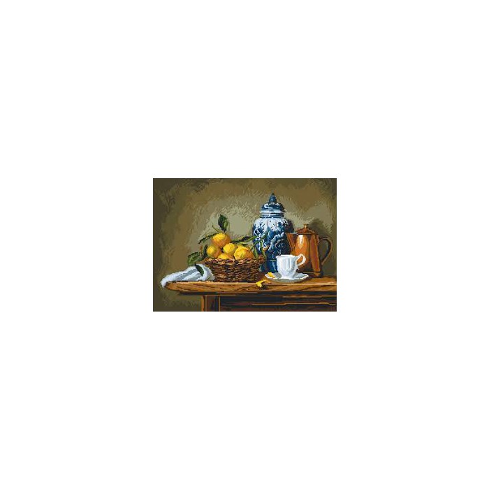 "Матренин посад" канва с рисунком арт.1895 "Натюрморт с мандаринами" 37*49см