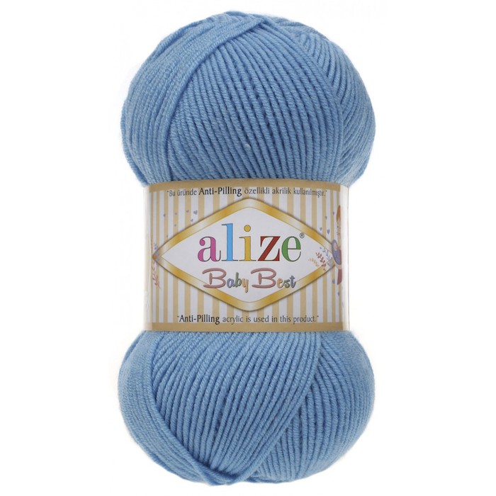 Alize Baby best 674 голубой 90%акрил 10%бамбук 100 гр 240м