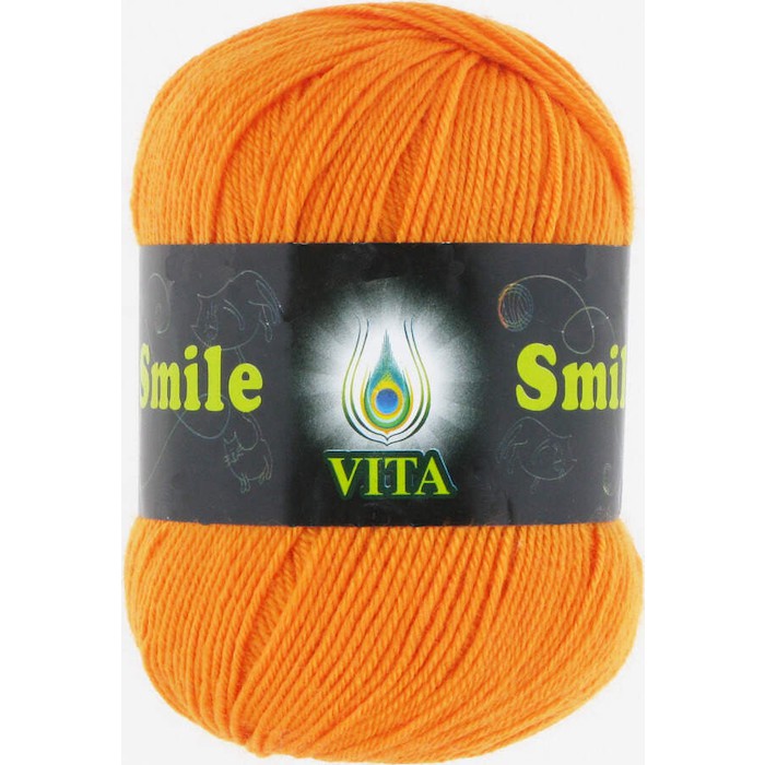 Vita SMILE 3518 оранжевый 30% меринос ластер - 65% акрил - 5% шелк 50 гр 225 м