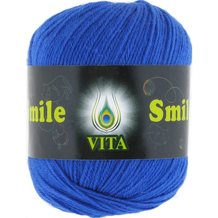 Vita SMILE 3509 василёк 30% меринос ластер - 65% акрил - 5% шелк 50 гр 225 м