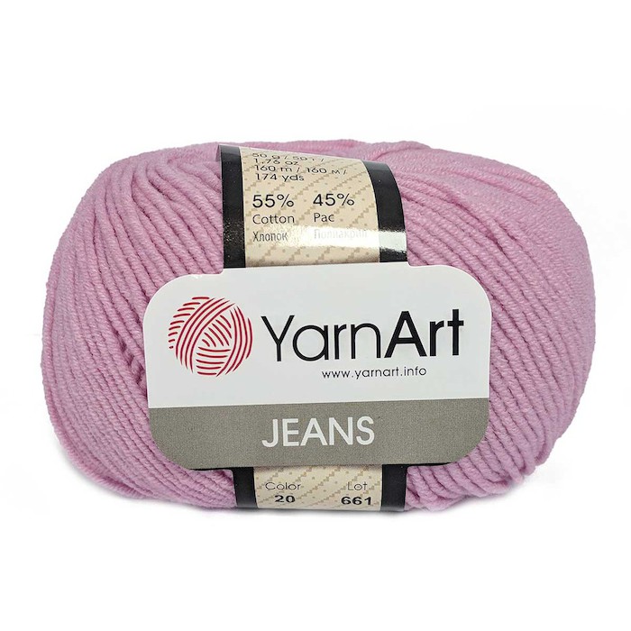 YarnArt JEANS 20 розовый 55% хлопок, 45% полиакрил.160 м 50 г