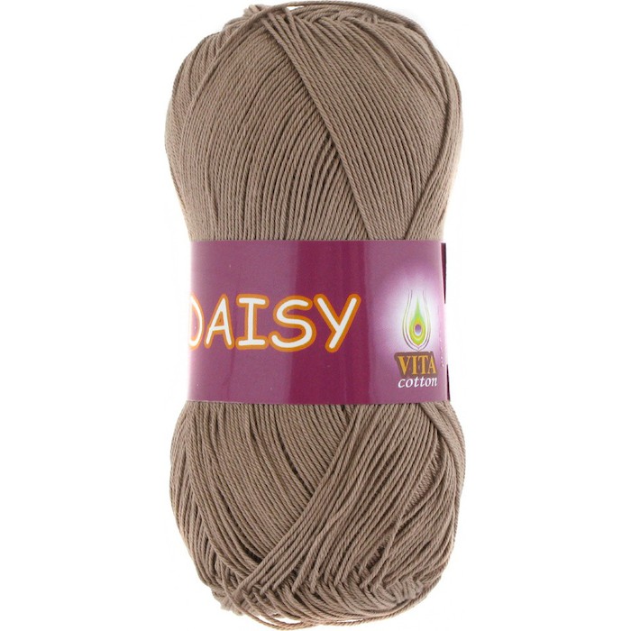 Пряжа Vita-cotton "Daisy" 4405 Светлое какао 100% мерсеризованный хлопок 295 м 50 м