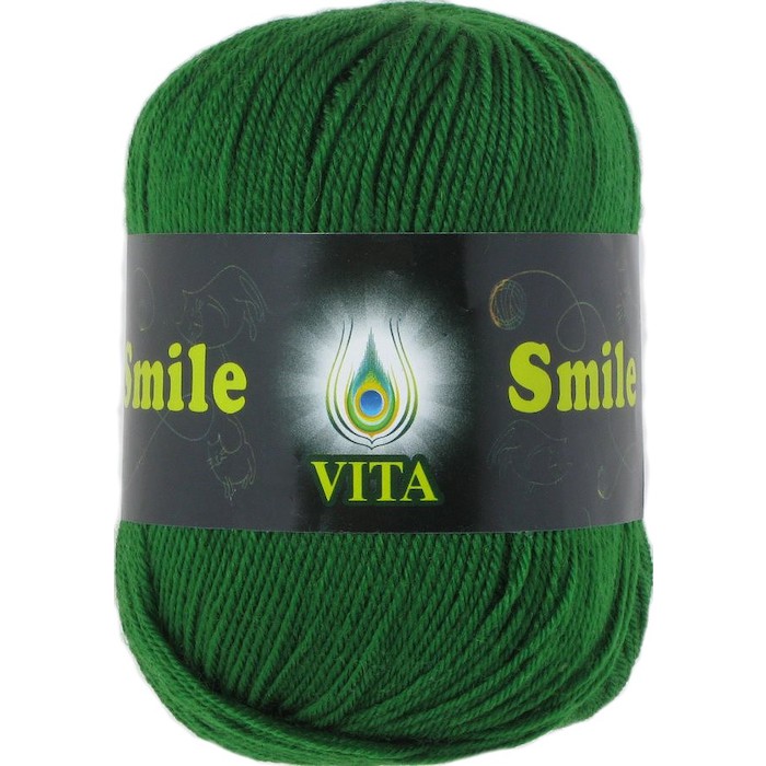 Vita SMILE 3506 зеленый 30% меринос ластер - 65% акрил - 5% шелк 50 гр 225 м
