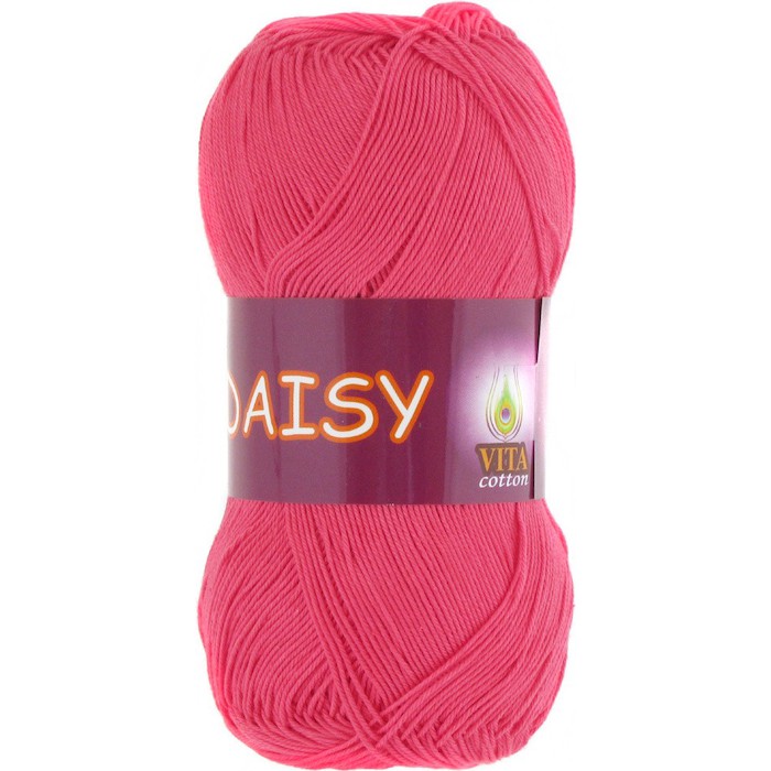 Пряжа Vita-cotton "Daisy" 4421 Розовый коралл 100% мерсеризованный хлопок 295 м 50 м
