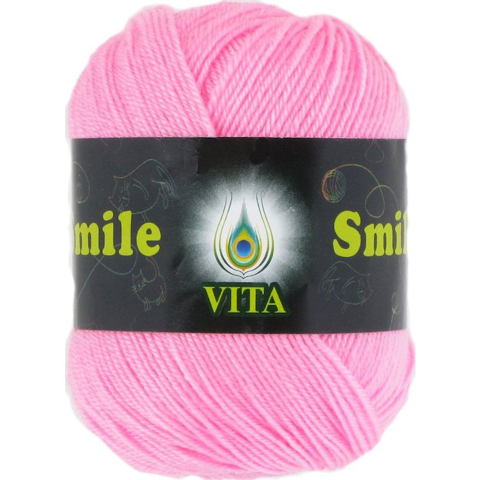 Vita SMILE 3513 розовый 30% меринос ластер - 65% акрил - 5% шелк 50 гр 225 м